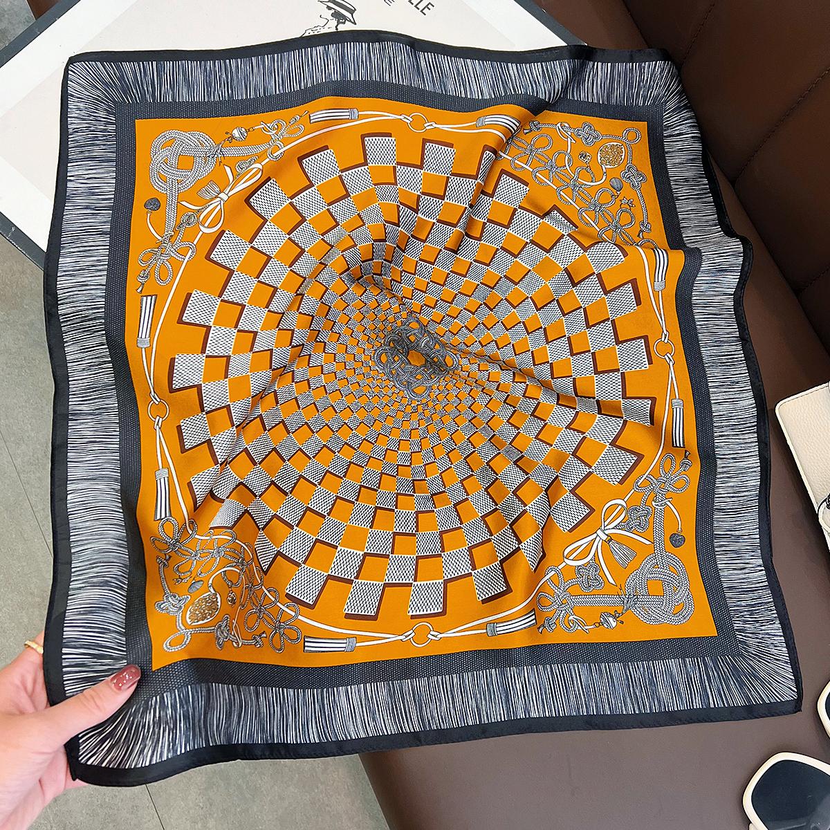 

100% Натуральный Шелк Шарф Фуляр Женская Бандана Шарфы для Женщин Хиджаб Галстук Шаль Обертывания Квадратный Высокое Качество Популярный Головной Платок Real Silk 53x53cm