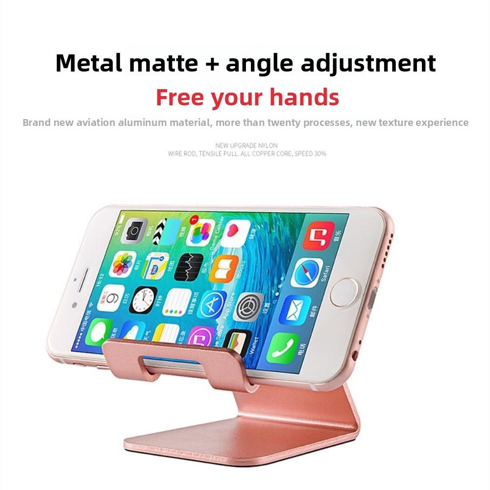 Aluminum Alloy Desktop Mobile Phone Holder Bracket Can Print Corporate Logo Metal Lazy Mobile Phone Tablet Universal Mobile Phone Holder