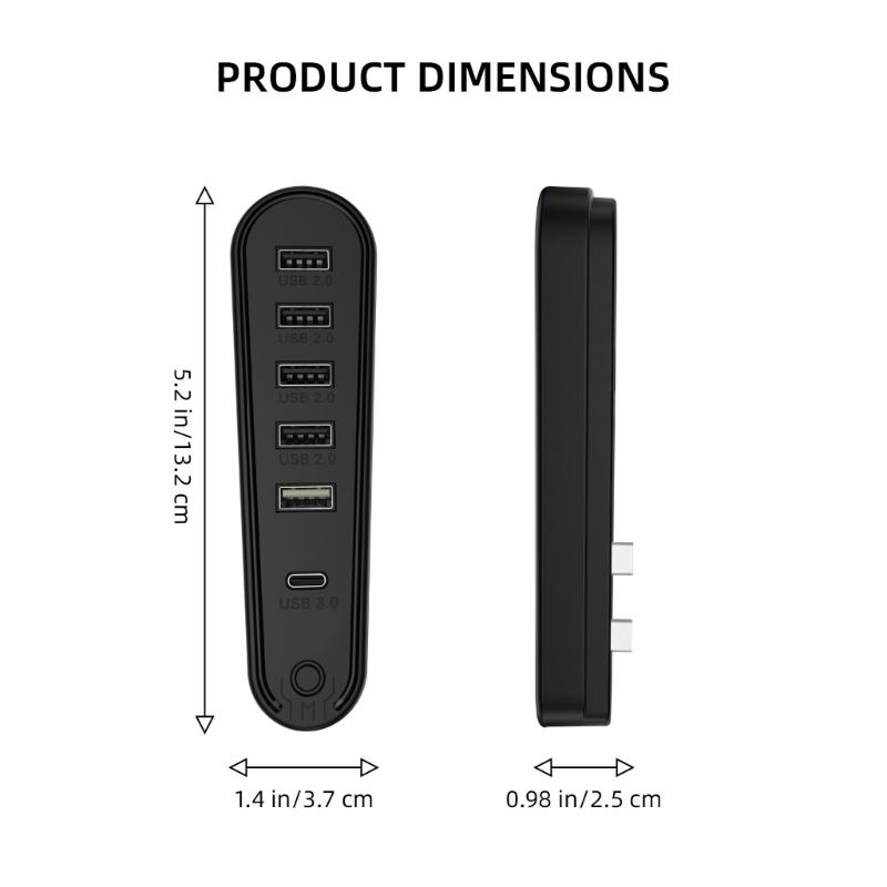 Multiple Port Expansion Hub for P5 Professional/Slim Consoles Heat Dissipation Housing Design Type C USB Hub Extender