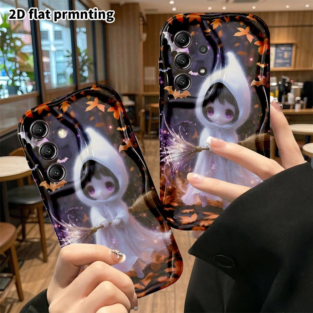 Phone case: 2D flat, suitable for Samsung Galaxy A34 A35 M05 M06 S20 S22 S21 FE Plus 5G protective case, ghost little girl, perfect Christmas and Hall