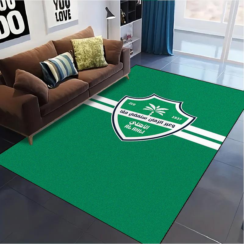 Tappeto Al Ahli FC per Soggiorno Camera da Letto Casa Decorazione Divano, Tappetino Antiscivolo per Giochi Bambini