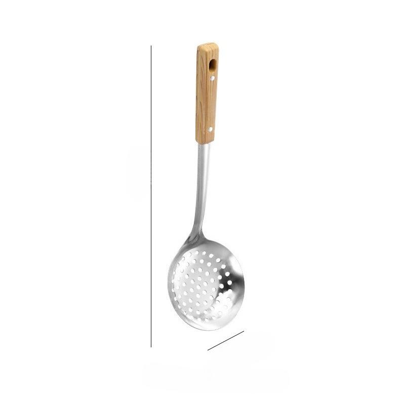 Keukengerei Set Professionele Geperforeerde Lepel, Soeplepel, Spatel, Paletmes & Rijstschep ETC. Geschikt voor gietijzeren wok koken 1PC Leaky Shovel