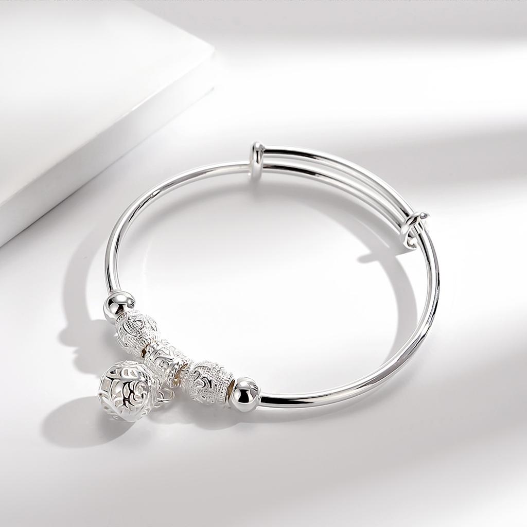 New Palace Bell Bracelet I Inherited Love Bell Bracelet White Copper Plated Silver Bracelet Birthday Gift