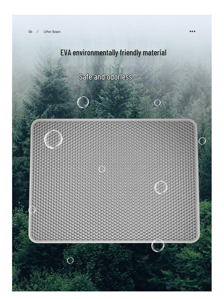 Extra Large Washable Cat Litter Box Mat - Anti-Splash, Anti-Tracking, Double Layer EVA Filter