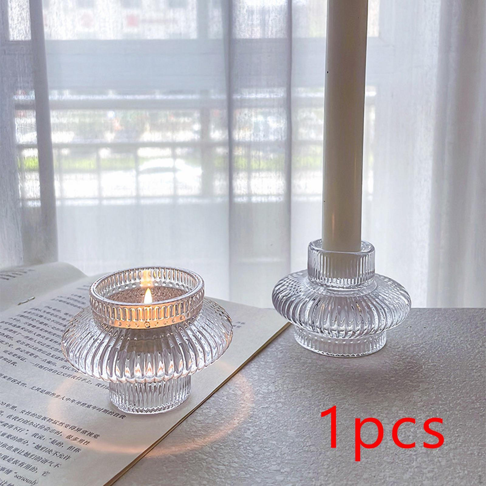 Glass Candle Holder Candelabra Nordic Modern Party Favor Table Centerpiece Pillar Stand