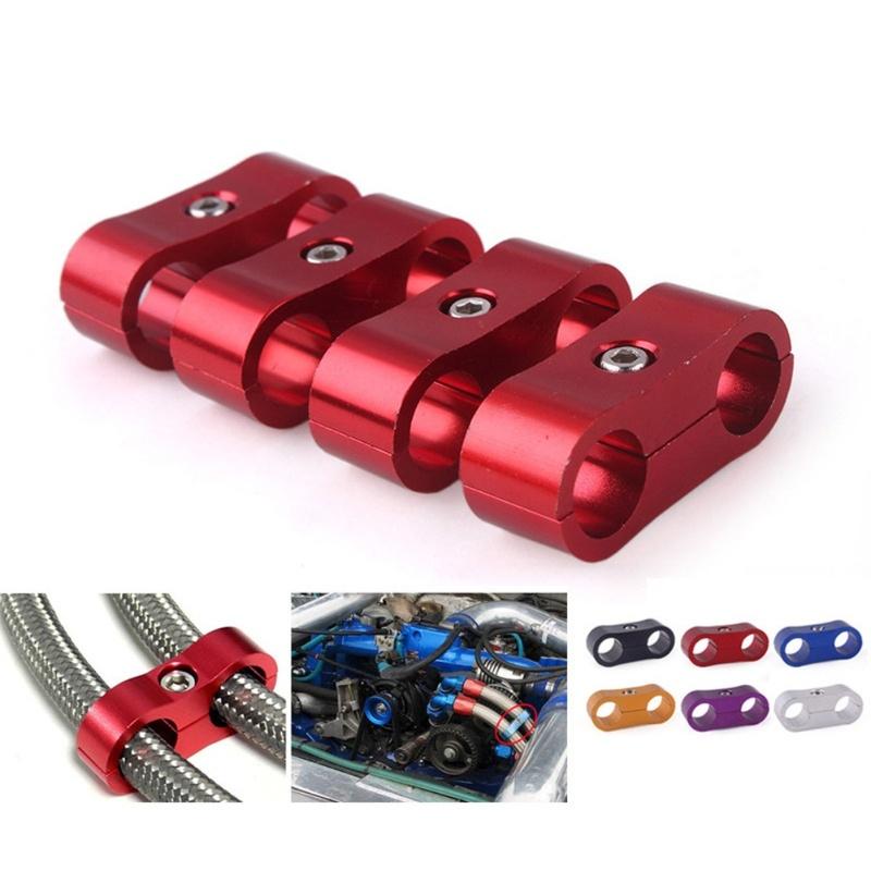 AN8 Billet Oil Fuel Water Hose Tube Seprator Divider Clamp Aluminum Fuel Line Hose Separator Clamp Automobile Engine Parts