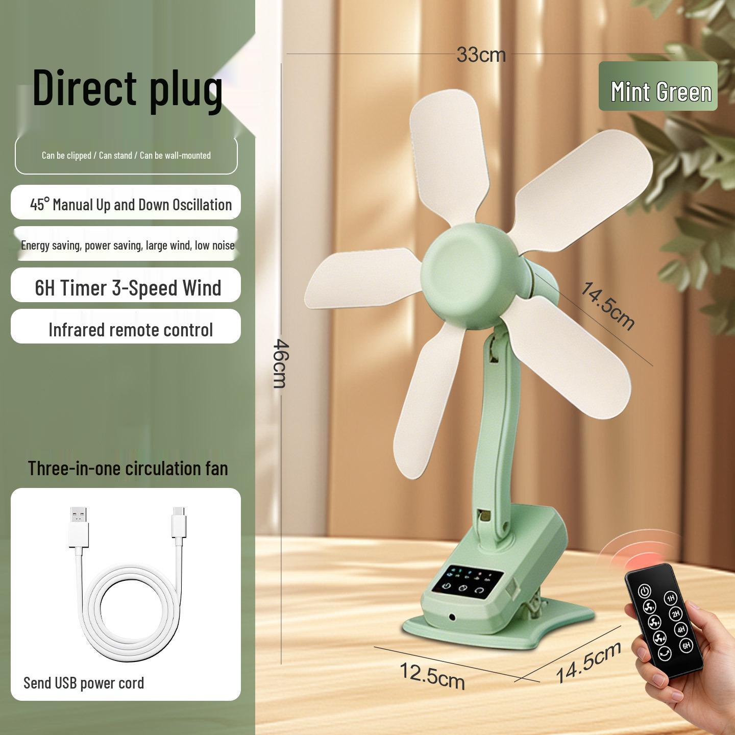 Multi-functional Adjustable Table Clamp Fan with Remote Control for Outdoor Camping Premium Edition
