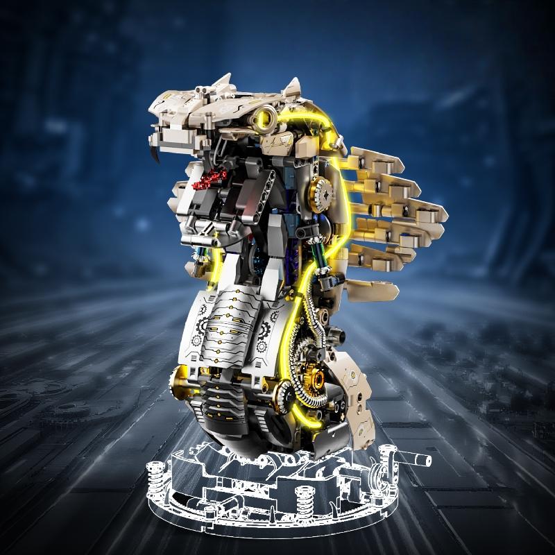 1186 Teile Mechanische Kobra Bausteine Tier Serie Leuchtend Kreatives 3D Ornament Weihnachtsgeschenk Erwachsene Kinder