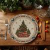 Tapis décoratif d'isolation thermique Rond Set de table de Noël, 14 pouces Motif festif Antidérapant Protecteur de table, Protecteur de table pour maison de vacances Endroit pour