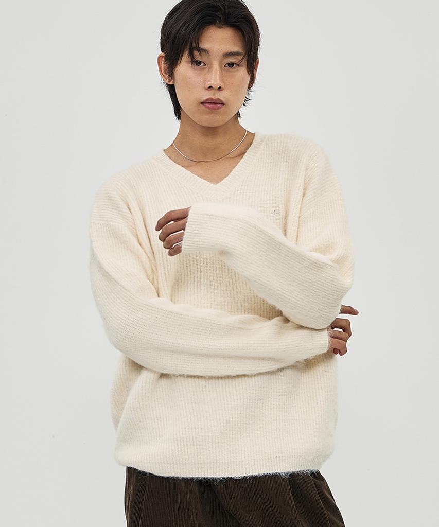 THE-ABON Aaron V-Neck Knit Purple