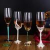 Elegant Enamel Crystal Champagne Flute Set - High-Stem Sparkling Wine Glasses, Perfect for Home or Bar Gifts