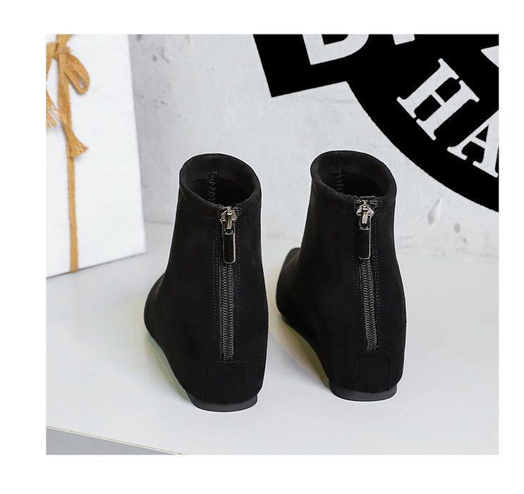 European Leopard Print Women's Ankle Boots - Sexy Wedge Heel with Back Zipper for Autumn and Winter