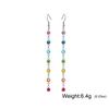 Clear Zircon 7 Chakra Long Dangle Earrings for Women Stainless Steel Yoga Meditation Jewelry Drop Earrings 2026 Gift Wholesale
