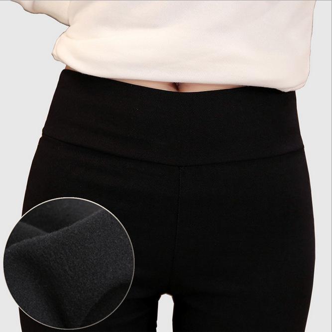 2023 Korean Women’s Velvet Slim-Fit Nine-Point Warm Leggings for Autumn & Winter
