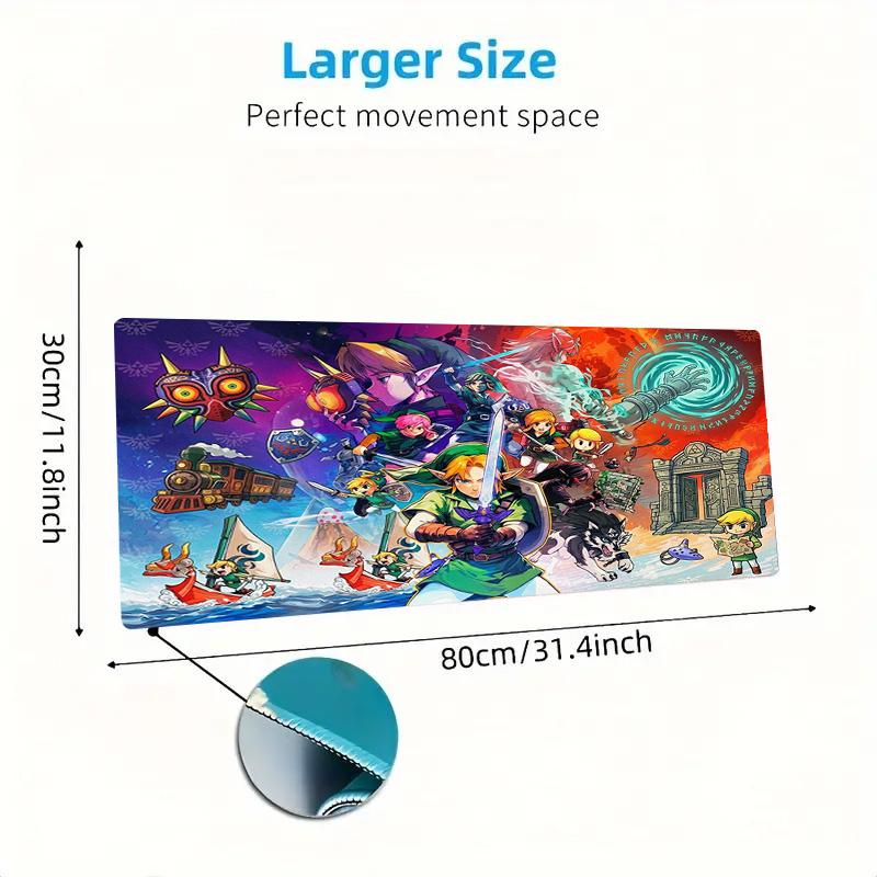 Legend Zelda Color Mouse Pad Large Gaming Table Cushion Non-slip Laptop Tablet Big Mousepad XXL Mat Mini PC Playmat With Lock Edge