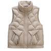 Stand-up Collar Cotton Vest Women's Short Fashion Temperament Cotton Vest Loose Moire Vest Jacket Cotton Vest