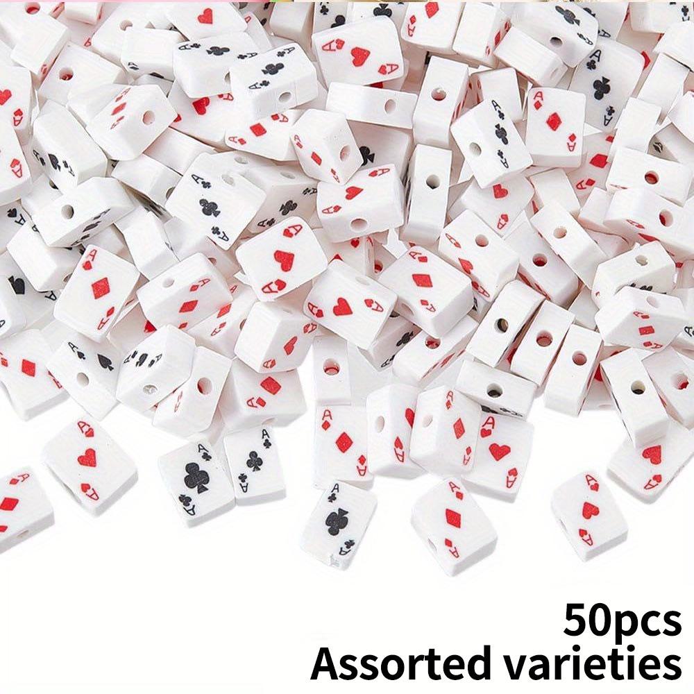 

50/100/200 шт. Бусины из полимерной глины, покерные бусины, плоские прямоугольные бусины с интервалами, принадлежности для изготовления ювелирных изделий, ожерелья, браслетов, поделки 50pcs