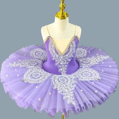 Costume da Spettacolo di Danza Classica per Ragazze Abito da Competizione Blu Bianco Rosa Rosso