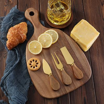 Tagliere in legno di acacia tagliere bistecca western tagliere per frutta set coltello per formaggio set da tre pezzi