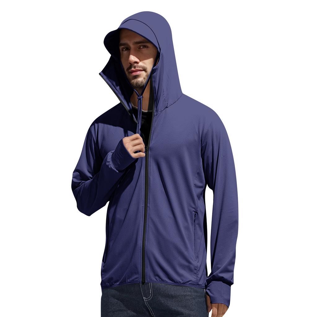Lightweight Sun Jacket Set for Men and Women Quick Dry Breathable Zip Up Hooded Outerwear for Outdoor Activities