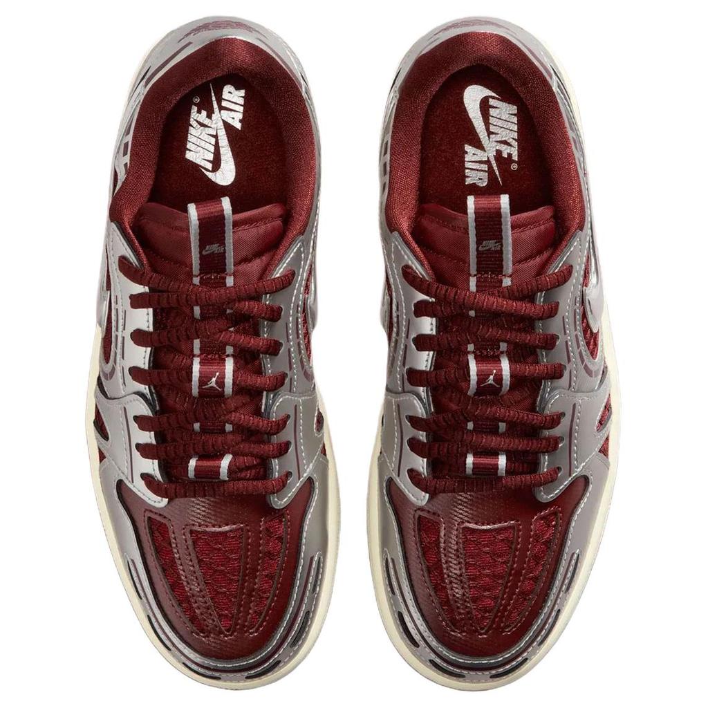 Jordan Air Jordan 1 Low top Vintage Basketball Shoes Women's Silver Red HQ2186-600