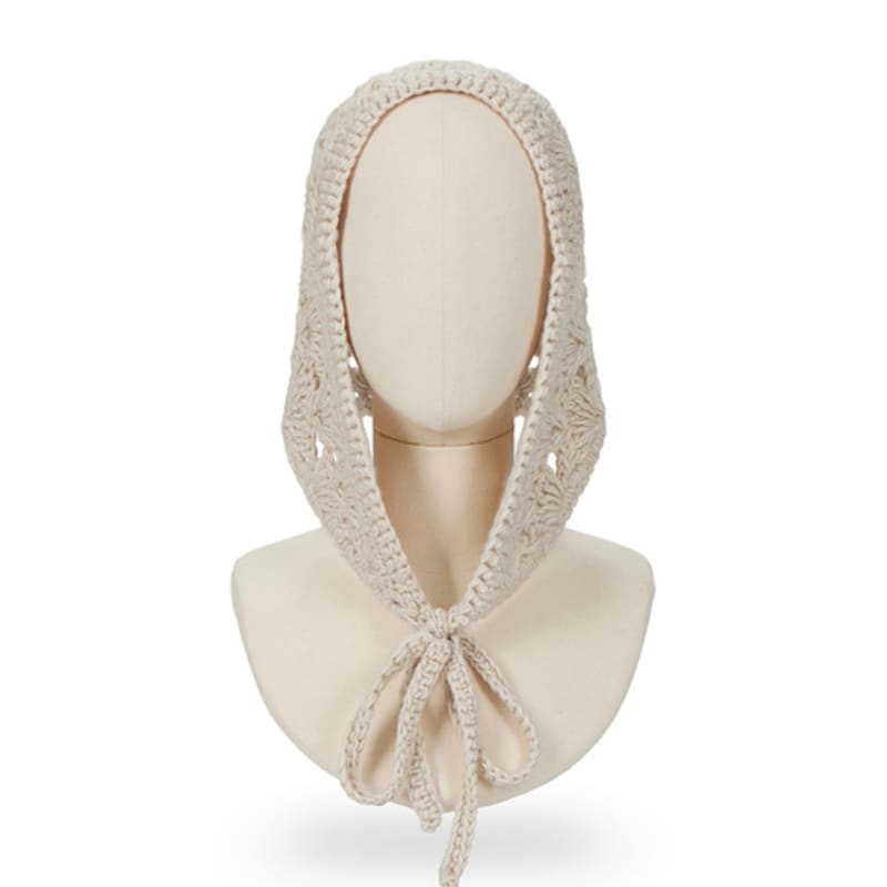 VARZAR Crochet Lace Bandana Beige