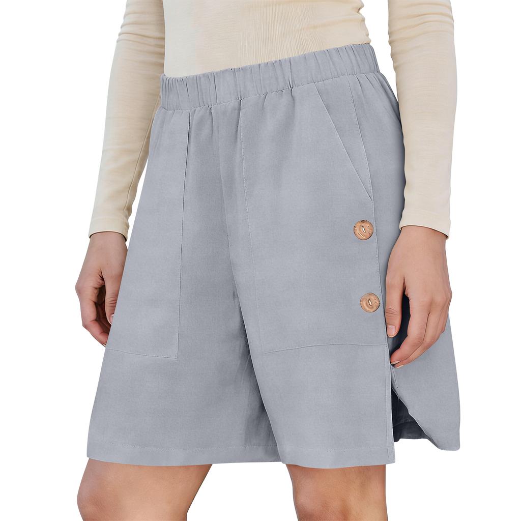 Damen Freizeithose, locker geschnitten, einfarbig, mit Taschen