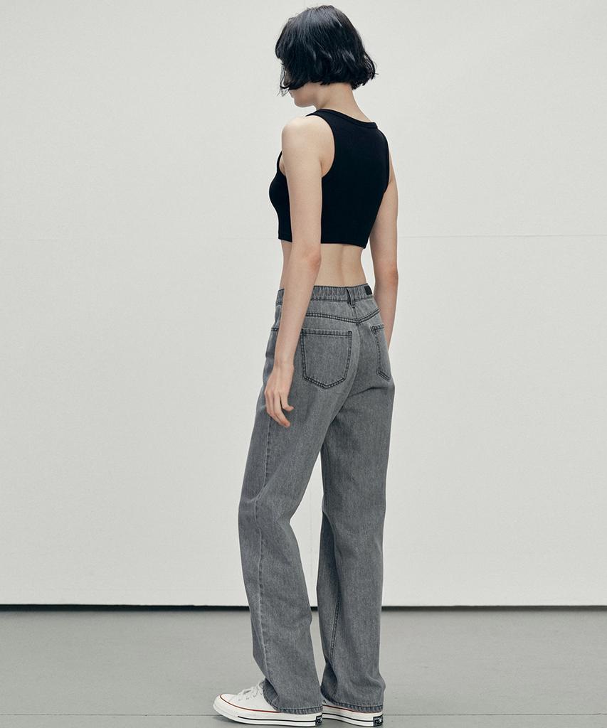 MALOUPE 9107 Summer Wide Denim Pants (Gray)