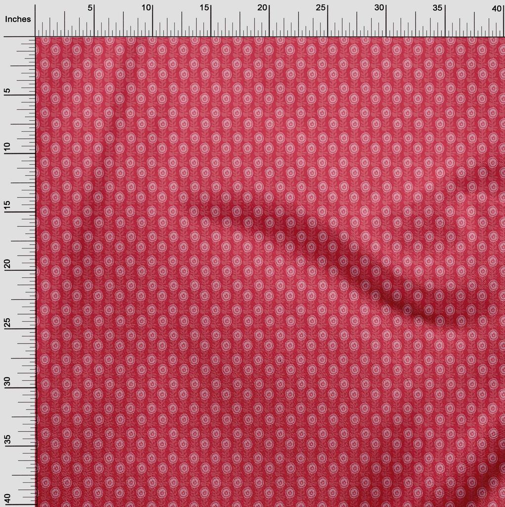 oneOone Cotton Flex Fabric Leaves & Floral Block Printed Craft Fabric BTY 40 Inch