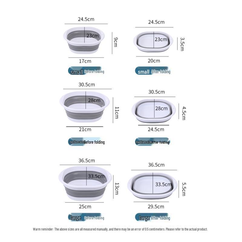 

Compact Portable Folding Wash Basin for Kitchen or Bathroom Small