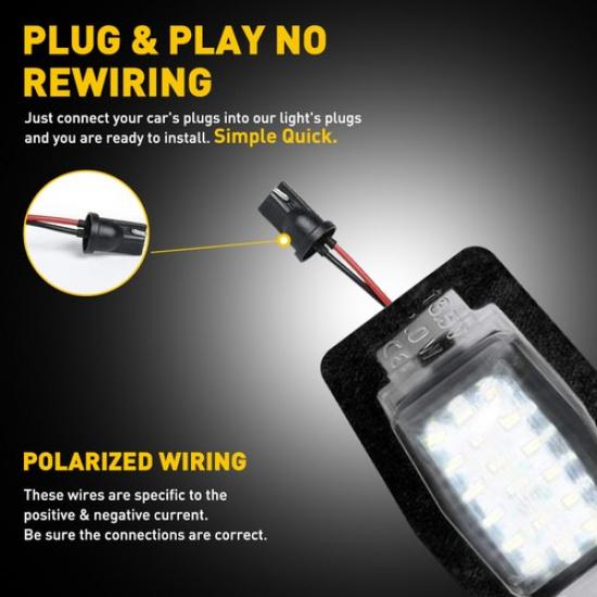 LED Light License Plate Tag Lamp Assembly 99-05 For Mazda Miata Replacement MX-5