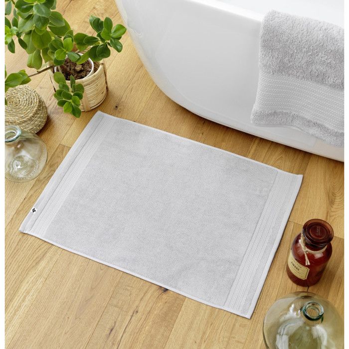 Tapis de bain "Garance" 50 x 70 cm / 100% Coton Bio / 600 gr/m² l'Effet Papillon - Garance Nuage - Tapis de bain 50 x 70 cm