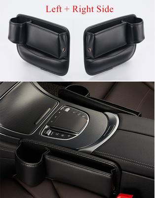 1Pair Car Console Side Seat Filler Organizer Box PU Leather Seat Gap Storage Bag