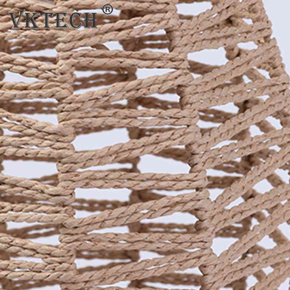 1pc Simulated Rattan Lamp Cover Handmade Woven Chandelier Vintage Lampshade Home Decor Hanging Pendant Bedroom
