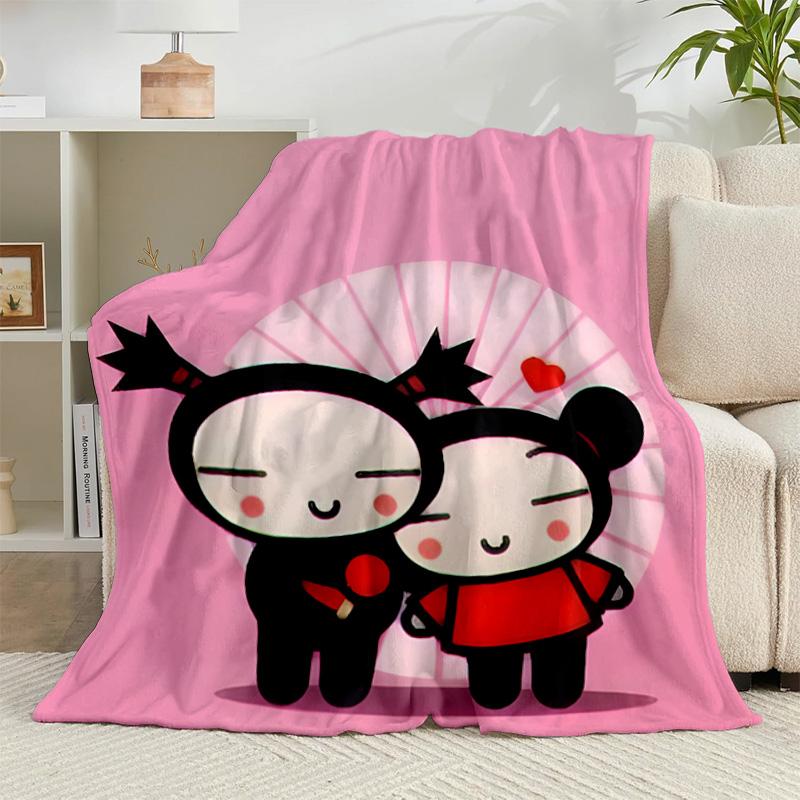 1PC Heartfelt Love cute doll Flannel Blanket Gift, Suitable for Both Men And Women, Soft Ideal for Beds And Sofa, Birthday Or Christmas Gift