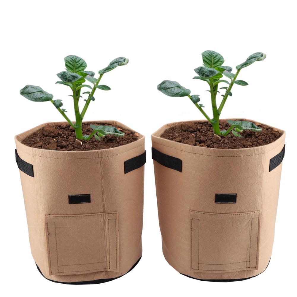 Breathable Potato Tomato Planting Bag Outdoor Garden Vegetable Plant Growth Bag(Brown)