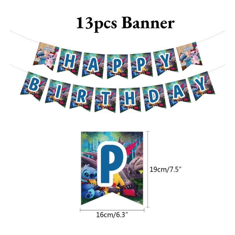 Stitch Theme Party Supplies Set Blue Lilo And Stitch Birthday Decorations