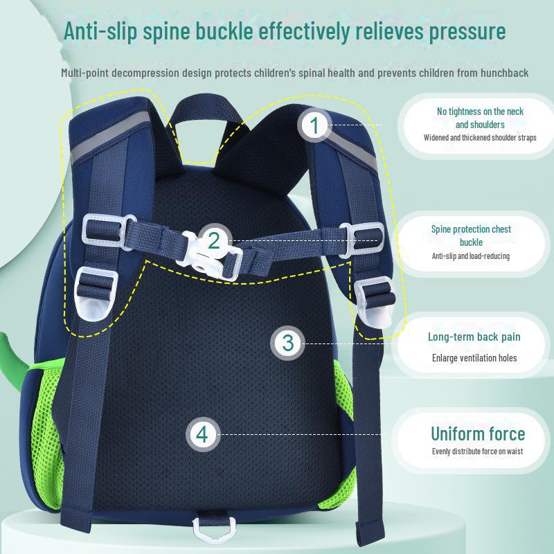 Cartoon Mini Backpack for Kids: Lightweight, Cute Dive Material, Ages 2-5.