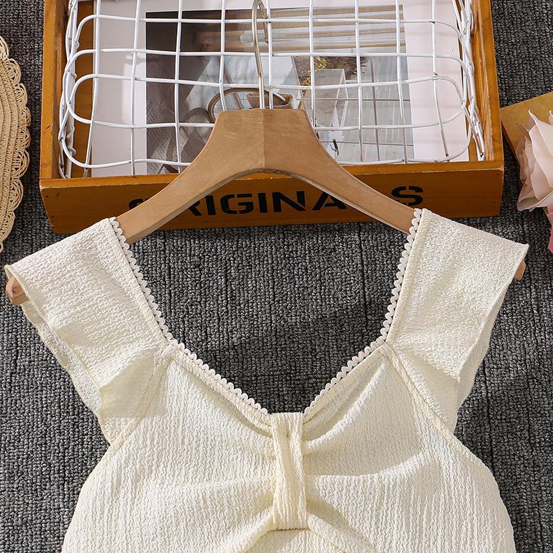 Modisches Mädchenkleid für Frühling und Sommer, Elegantes Neckholder-Spitzenbesatz-Kleid mit unregelmäßigem Saum für Kinder