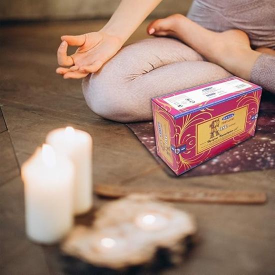 Satya Nag Champa - Natural Rose Incense Sticks -180gm , Pack of 12 (15 Gram Each)