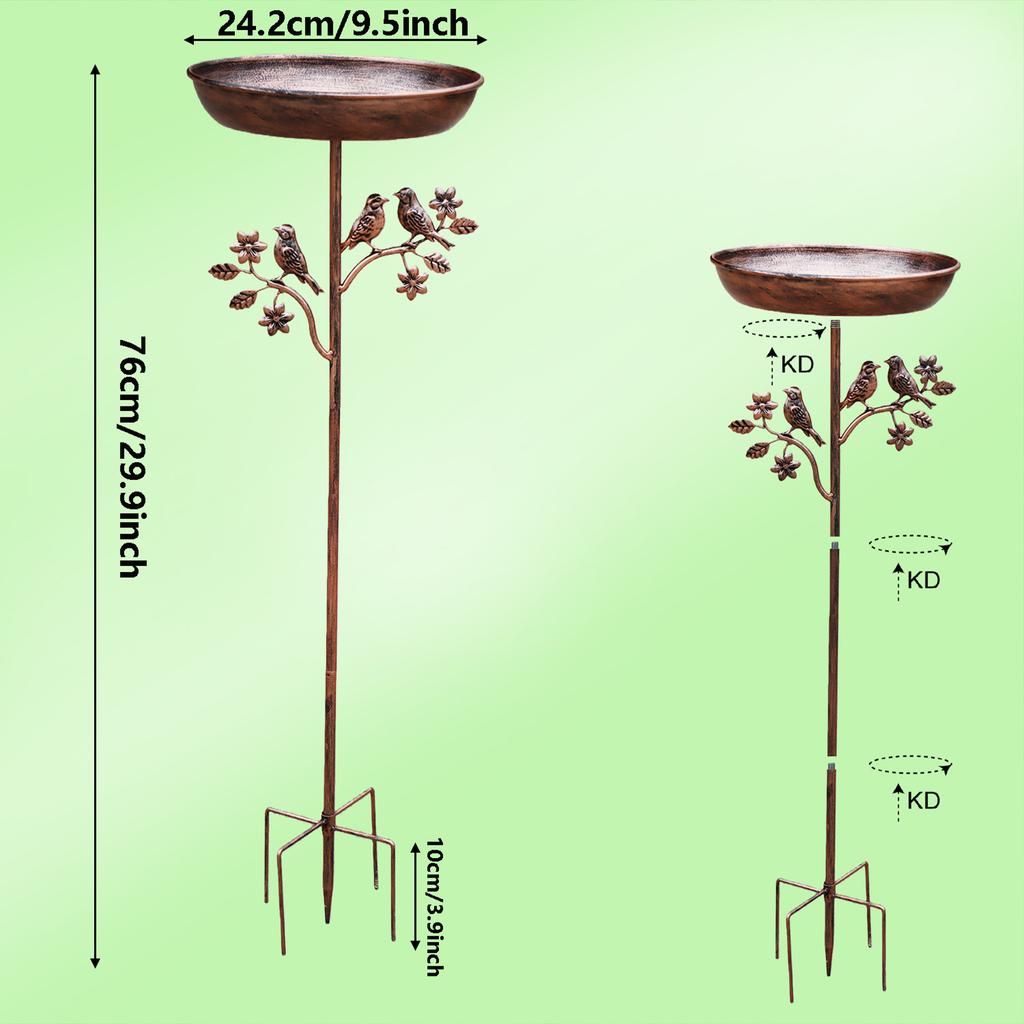 Garden Birdbath Sturdy Iron Outdoor Bird Bath for Outside Vintage Standing Birdbath Bowl for Outdoor Garden Patio Yard