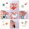 10Pcs Cartoon Dental Tooth Shape Model Simulation Keychain Keyring Dental Clinic Gift Kids Pendant