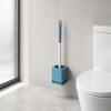 Wall Mounted Toilet Brush, Sanitary Toilet Scrubber with Hole-Free Design And Drainage Base, High-Density Bristles Non-Slip Handle Hygienic Cleaning