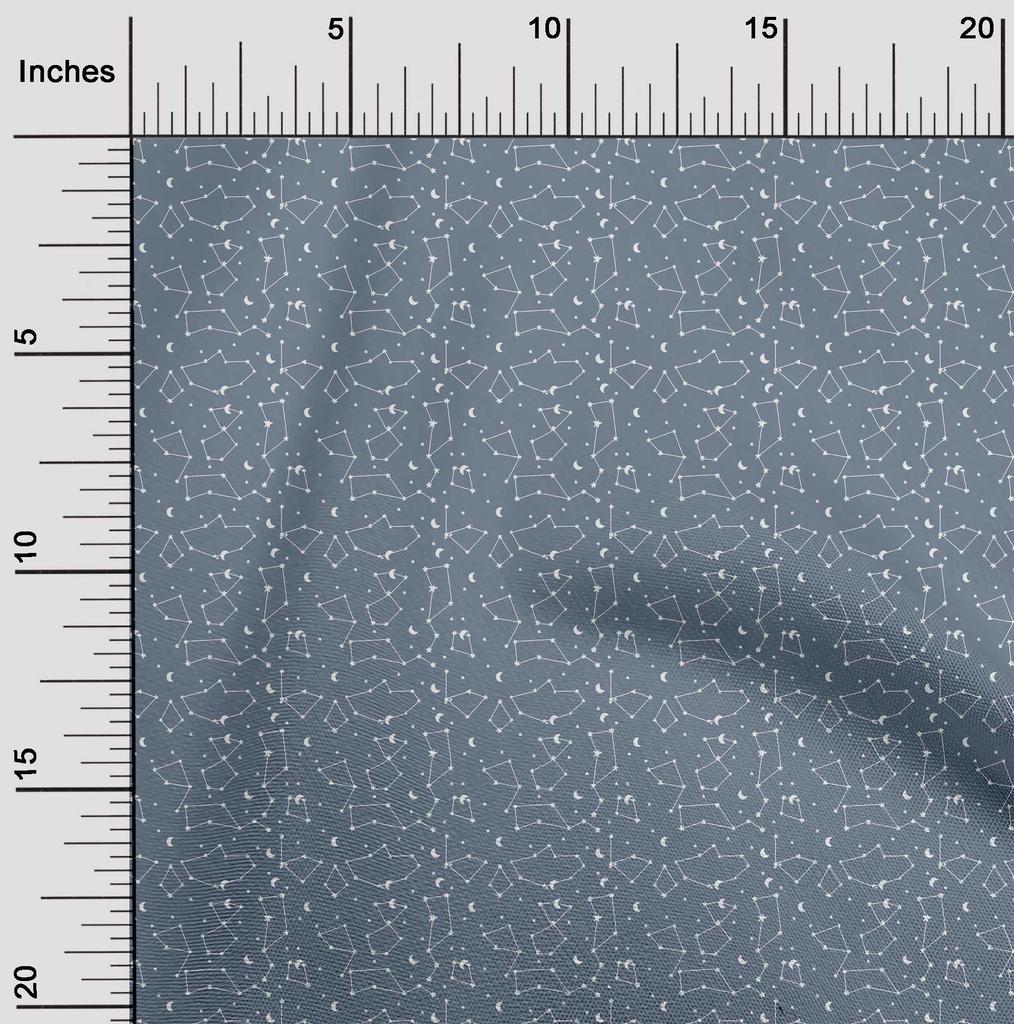 oneOone Cotton Flex Blue Fabric Celestial Diy Clothing Quilting Fabric Print Fabric By Yard 40 Inch
