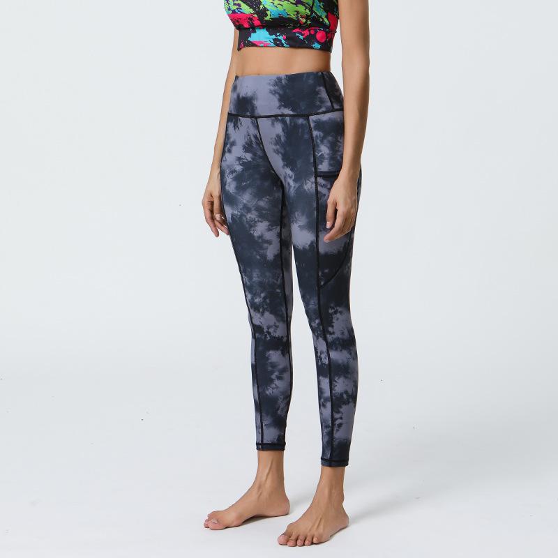 

New Print Yoga Leggings for Women Summer Nude-Feel Brushed-Finish Sports Tights Pocketed High-Stretch Fitness Base Layer Leggings XL