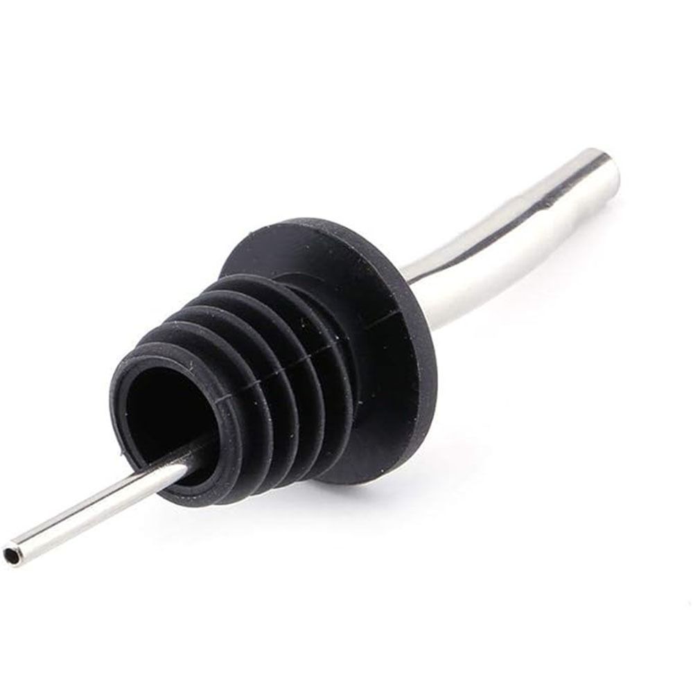 6/12Pcs Stainless Steel Liquor Pour Spouts Set with Rubber Dust Caps Self-closing Liquor Bottle Pourers Leakproof Spill-proof