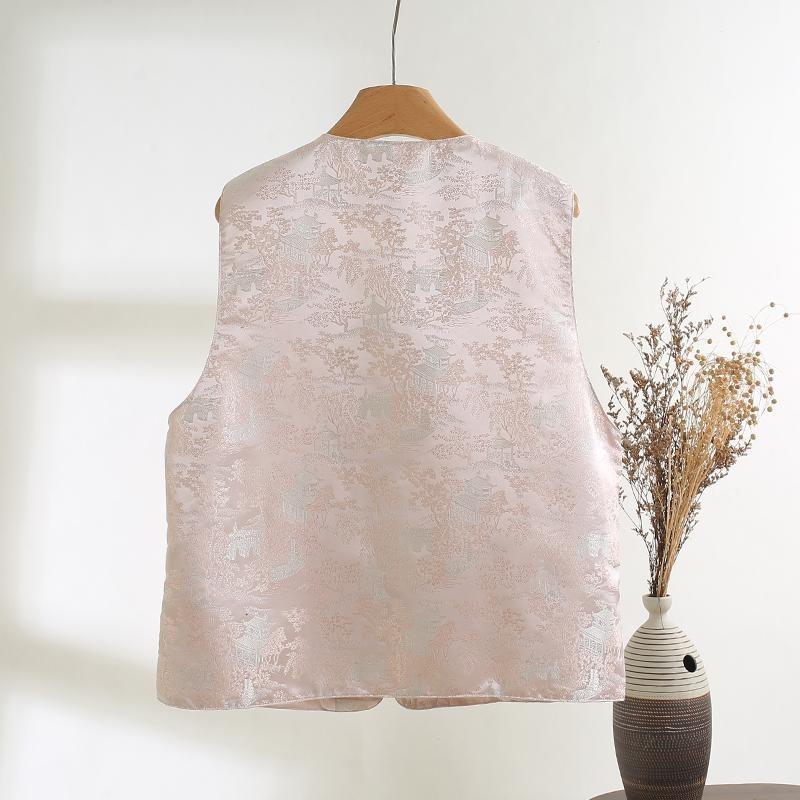 Knopf Jacquard Ärmellose Weste Weste Damen Frühling 2025 High-End Mode Lockeres Oberteil