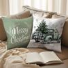 Christmas Pillow Covers: Vintage Truck, Merry Christmas, Hello Winter, and Snowy Trees Sofa Room Cushion Cover Home Decoration
