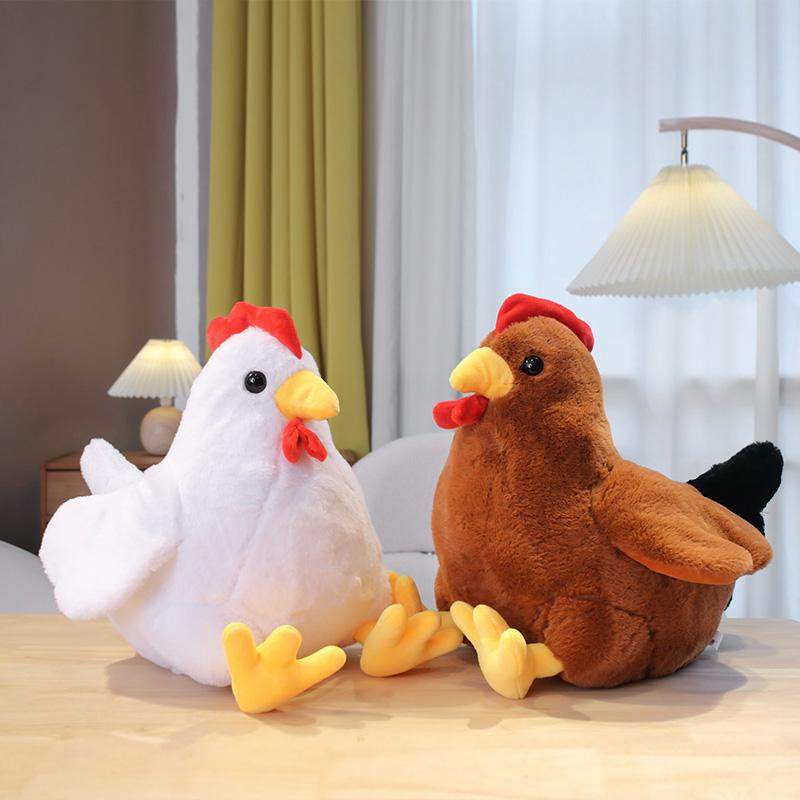 30-40cm Kawaii Rooster Cock Doll Simulation Chicken Plush Toy Soft Stuffed Animal Poultry Chicken Pillow Birthday Gifts For Kids