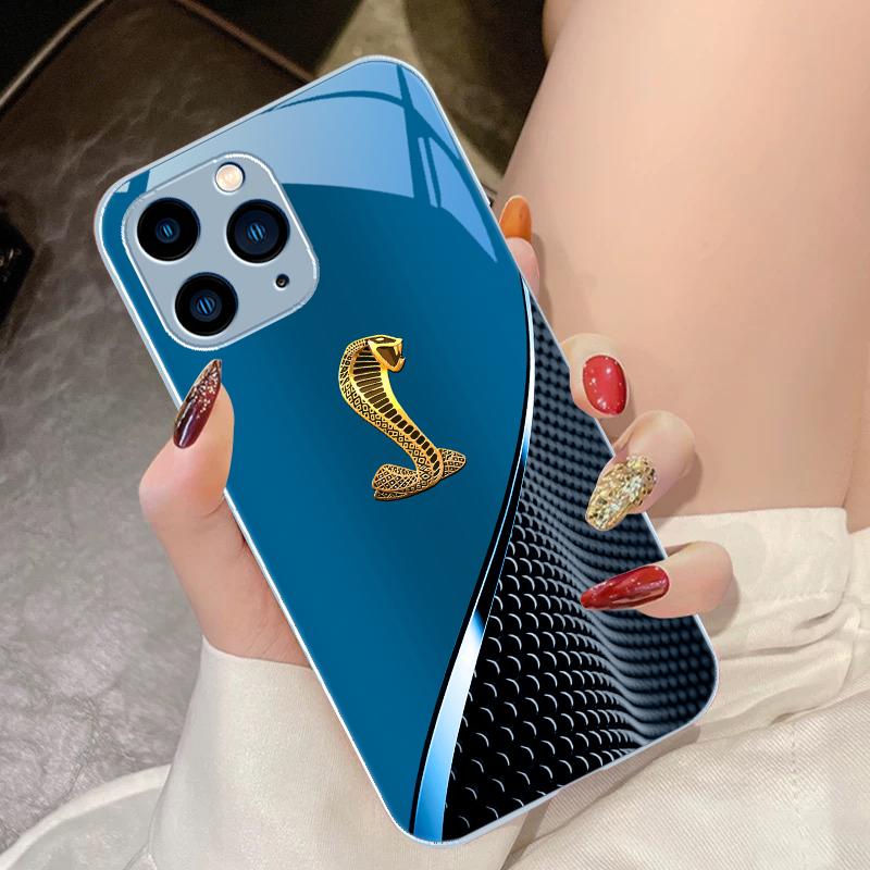Verlauf Goldene Schlange Für IPhone 16 Pro Max 15 Pro 14 13 12 Mini 11 XS Max XR 7 8 Plus SE 2022 Gehärtetes Glas Handyhülle